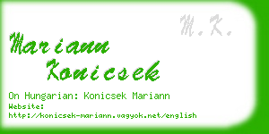 mariann konicsek business card